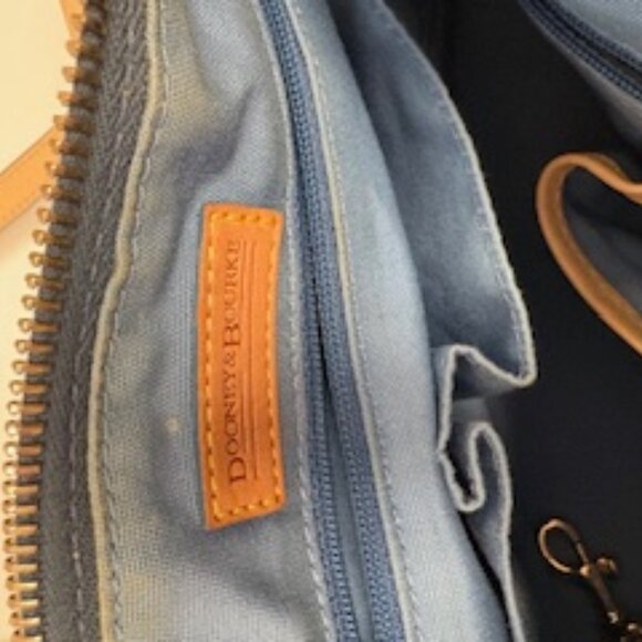 Dooney & Bourke Signature Blue Leather Barrel Bag - Picture 4 of 5